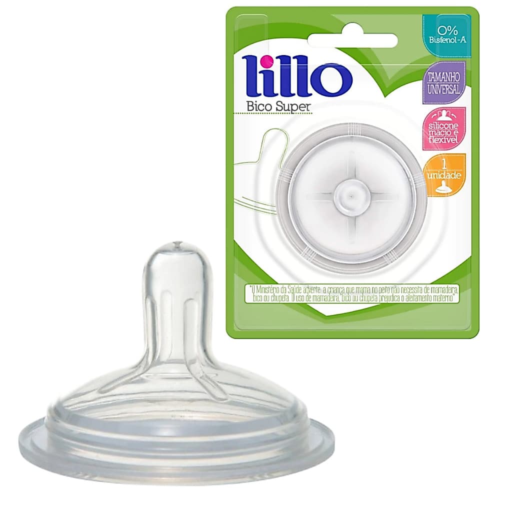 Bico Reposição Mamadeira Super Silicone Refil Fácil limpeza Transparente Tamanho Universal Lillo