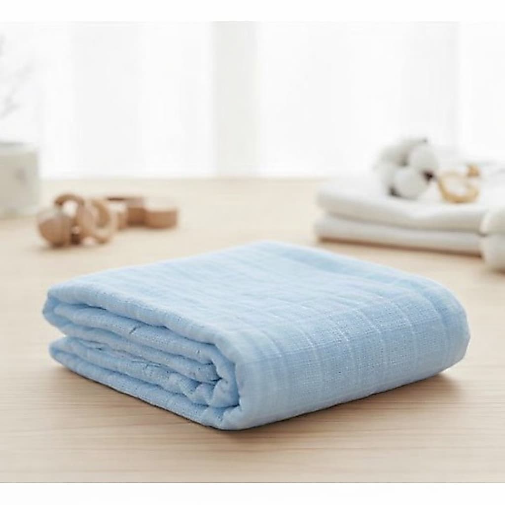 Fralda de Algodão Azul  65X65cm – Macia, Absorvente e Ideal para Bebê