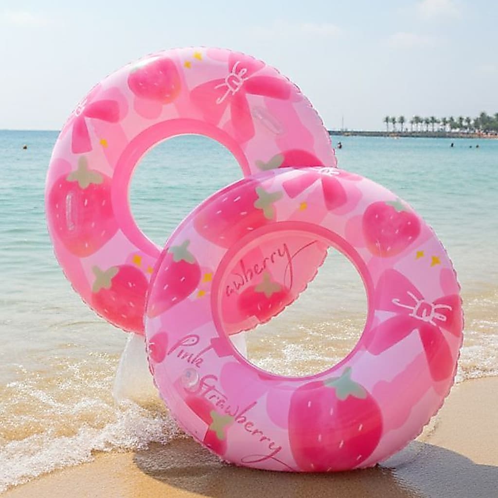 Boia Inflável Adulto Infantil Circular Piscina Praia Diversão no Verão PVC Resistente 80/90/120CM