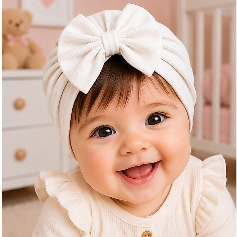 Turbante Infantil Menina Recém-Nascida Acessório em Algodão