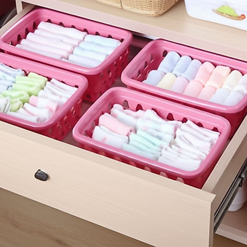 Kit 10 Cesto Organizador  Multiuso Pequeno 16x12x6cm Rosa Gaveta Guarda Roupa