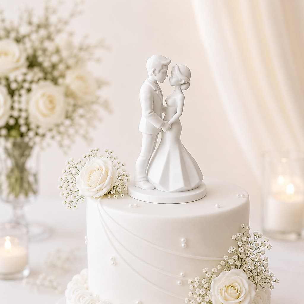 Topo de Bolo Casamento Noivos Noivinhos 3D Decoração Festa Enfeite Para Bolo de Casamento