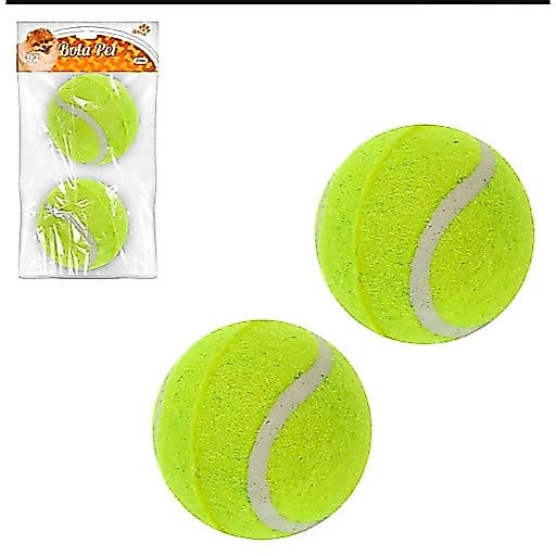 Bola Bolinha De Tênis Resistente Brincadeira Cachorro 2 Unid