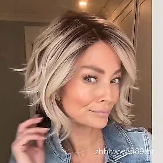 Nova peruca de cabelo curto cacheado, estilo europeu e americano, sucesso de vendas internacional, peruca de comércio ex