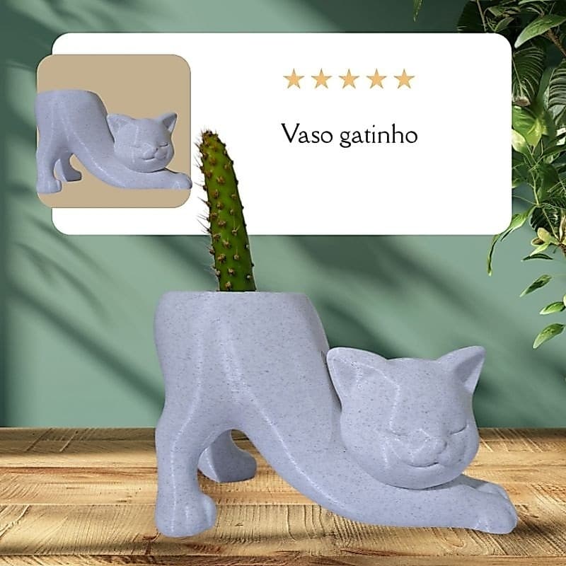vaso gatinho, vaso planta rabinho do gato/ decoração casa.
