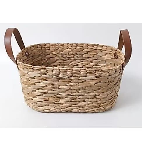 Cesto Pãozeira Oval de Palha de Taboa G 35x22x17cm Porta Pão Papel Fruteira Organizador Decoração Rústico Palha