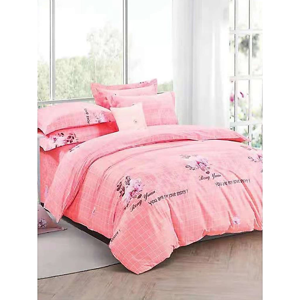 Conjunto de quatro peças de algodão puro saia de cama puro algodão sarja colcha lençol interno fixo 1.8 cama duplo Kit d