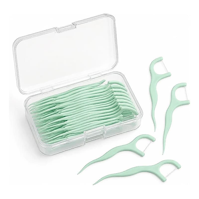 Palitos De Fio Dental Higiene Bucal Caixa Com Estojo Sem Sabor