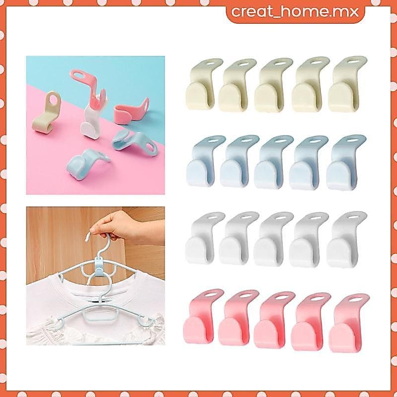 [Creat_home] 5 Peças Armário Cabide Conector Ganchos Organizador Economizadores De Espaço Cabides Carga Pesada Material