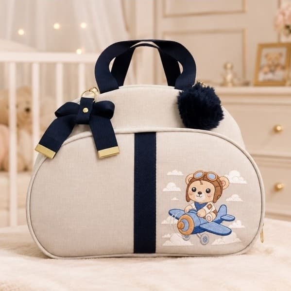 bolsa de  maternidade tam M passeio, menino menina  estampado em DTF desenho