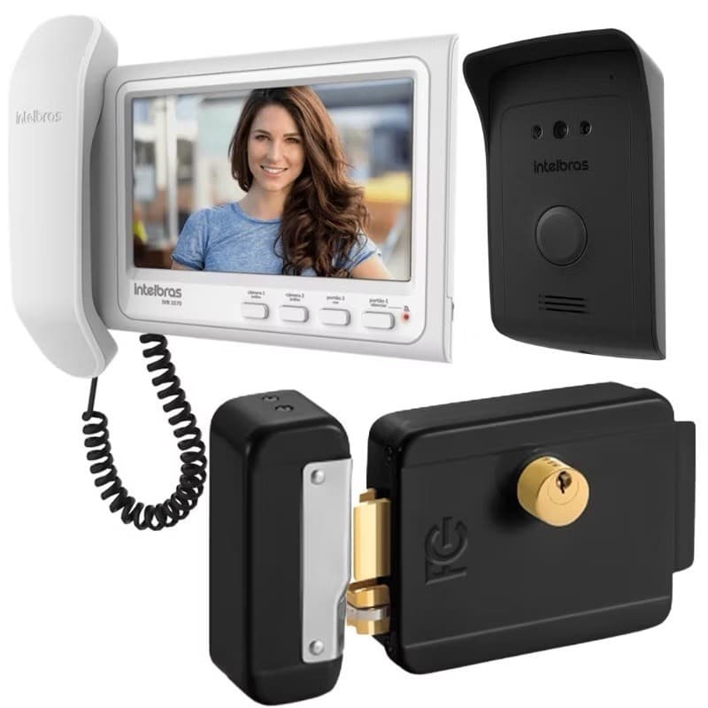 Vídeo Porteiro IVR 1070 HS (Tela de 7") + Fechadura Elétrica FX 500