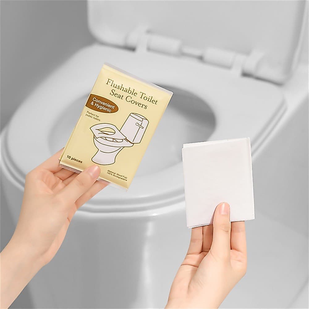10 Unidades/Pacote Capa Descartável Para Vaso Sanitário , À Prova D'água , Antibacteriana , Produtos De Higiene Pessoal