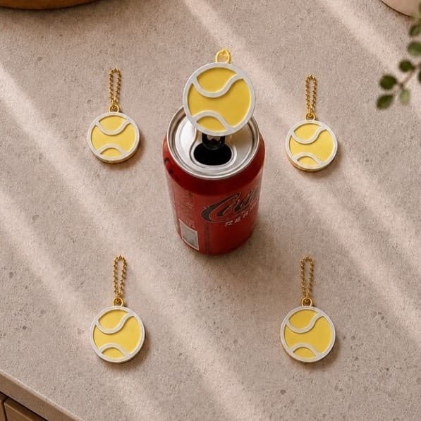 Abridor de latas bolinha de tennis e beach tennis
