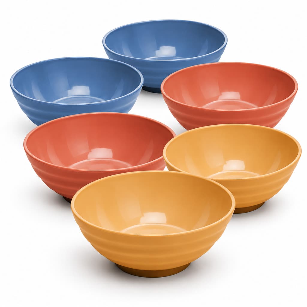 Lyor - Kit 6 Tigelas Bowl Cumbucas Coloridas 500 mll, Multiuso Sobremesa Cereal Salada