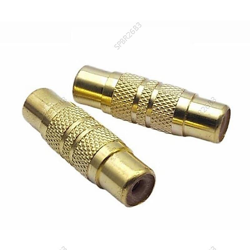 Conector RCA De Metal Banhado A Ouro Fêmea Para Acoplador Reto Áudio Vídeo Marceneiro Barril Adaptador AV Plug Alto-Fala