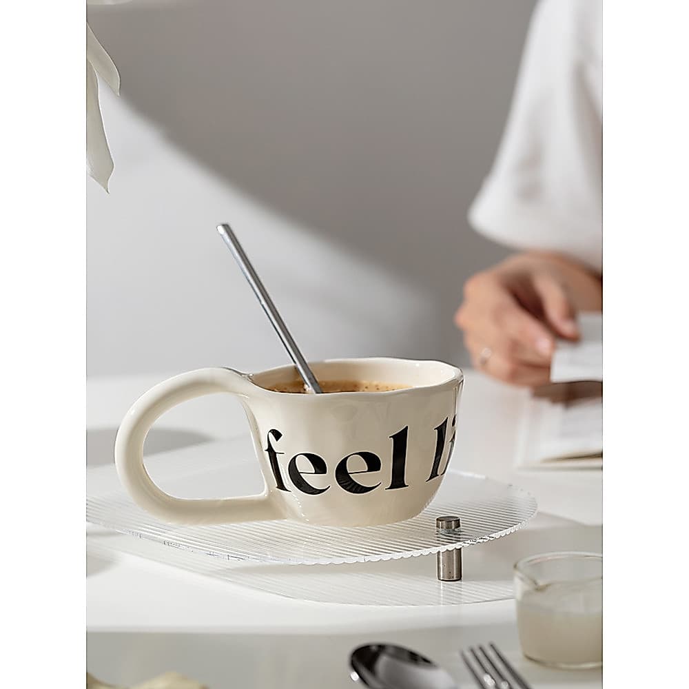 XEMO Copo de Cerâmica Carta Criativa Xícara de Café Desktop Casual Xícara de Água Xícara de Chá Caneca de Chá da Tarde