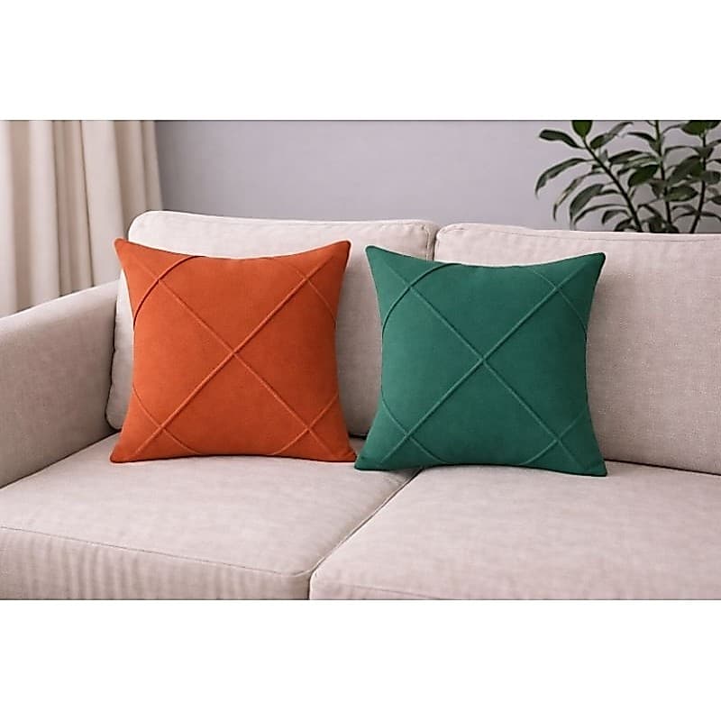 2 capas de Almofadas de Suede 45x45 drapeada