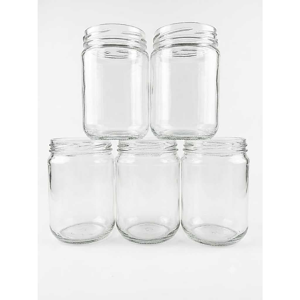 KIT com 5 Pote de Vidro Premium  SEM Vedação Hermética para Conservar Alimentos 450 ml