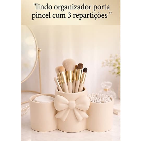 Organizador Porta-Pincel Premium com 3 Repartições