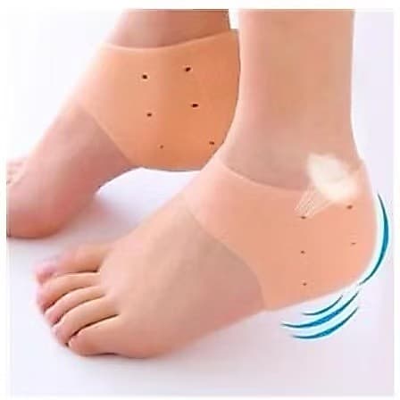 Par de Meia Palmilha Silicone Gel Protecao Ortopedica Esporao Calcanhar Fascite Tamanho Unico
