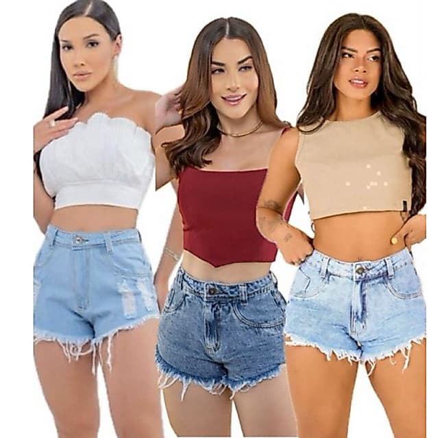 Kit 3 Shorts Jeans Ariene Atacado Barato
