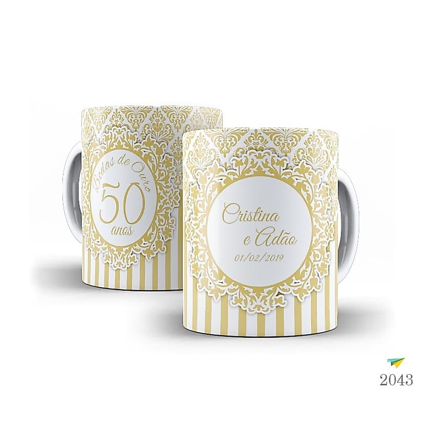 Caneca Personalizada Bodas de Ouro Modelo 2