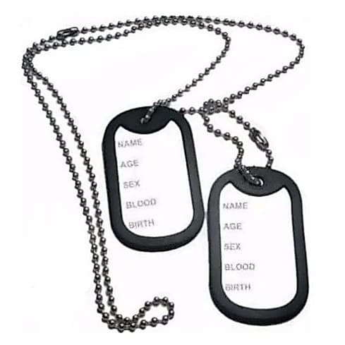 Corrente Militar DogTag/ Colar de Aço