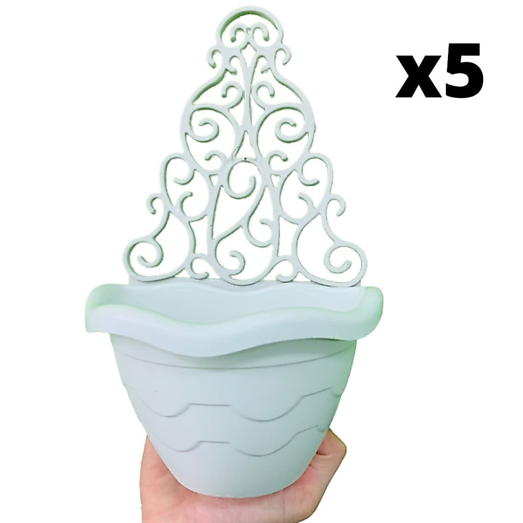 5 Vaso de Parede Arandela Tamanho Pequeno / Cores Terra, Branco e Preto