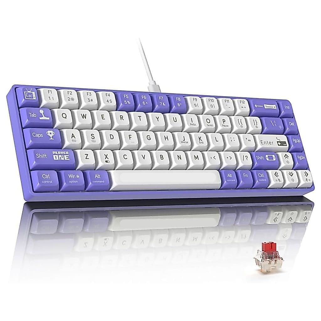 Teclado De Escritório Com 68 Teclados Mecânicos Switch Vermelho Azul Tamanho Reduzido Gamer
