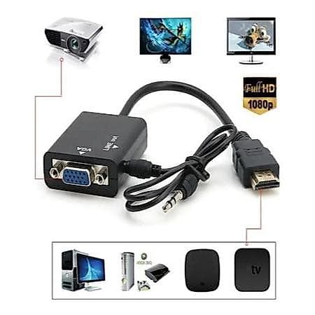 Cabo Adaptador Conversor De Video Hdmi Para Vga Com Saida P2 De Audio