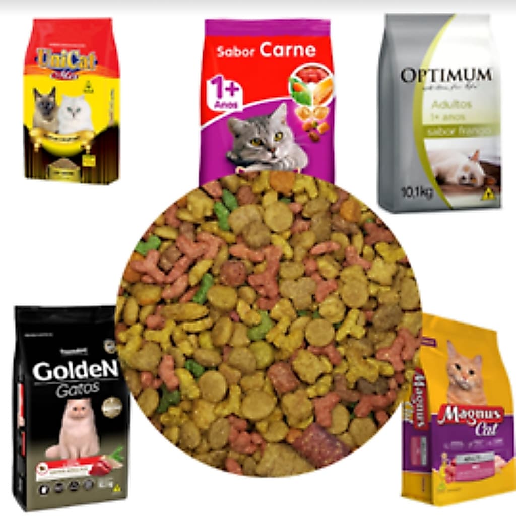 RAÇÃO PARA GATO MIX 2kg (MIX DAS RAÇÕES DE MARCAS LIDER COMO Magnus, Special cat, Golden, Whiskas, Optimum)-2kg(Granel)