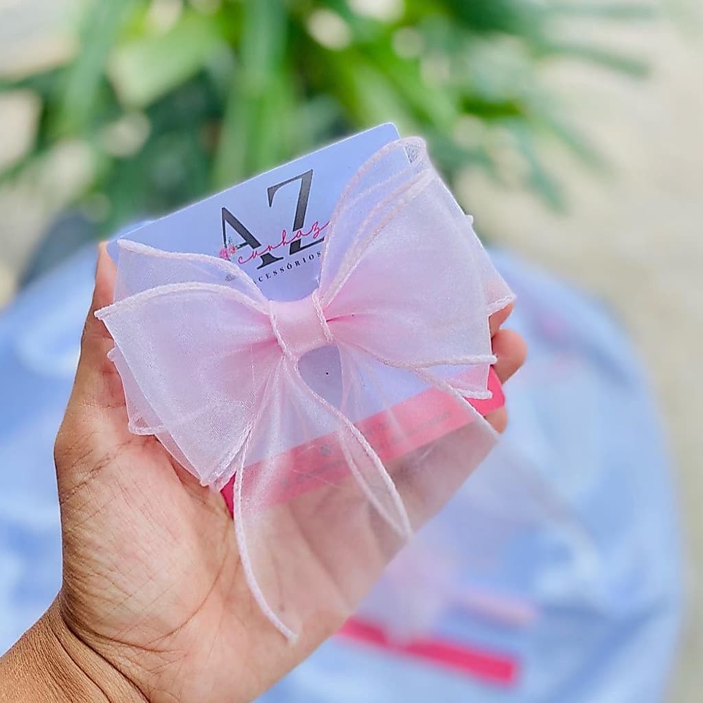 Laço infantil / Laço médio /Laço rosa  /Laço delicado / Laço de organza grande