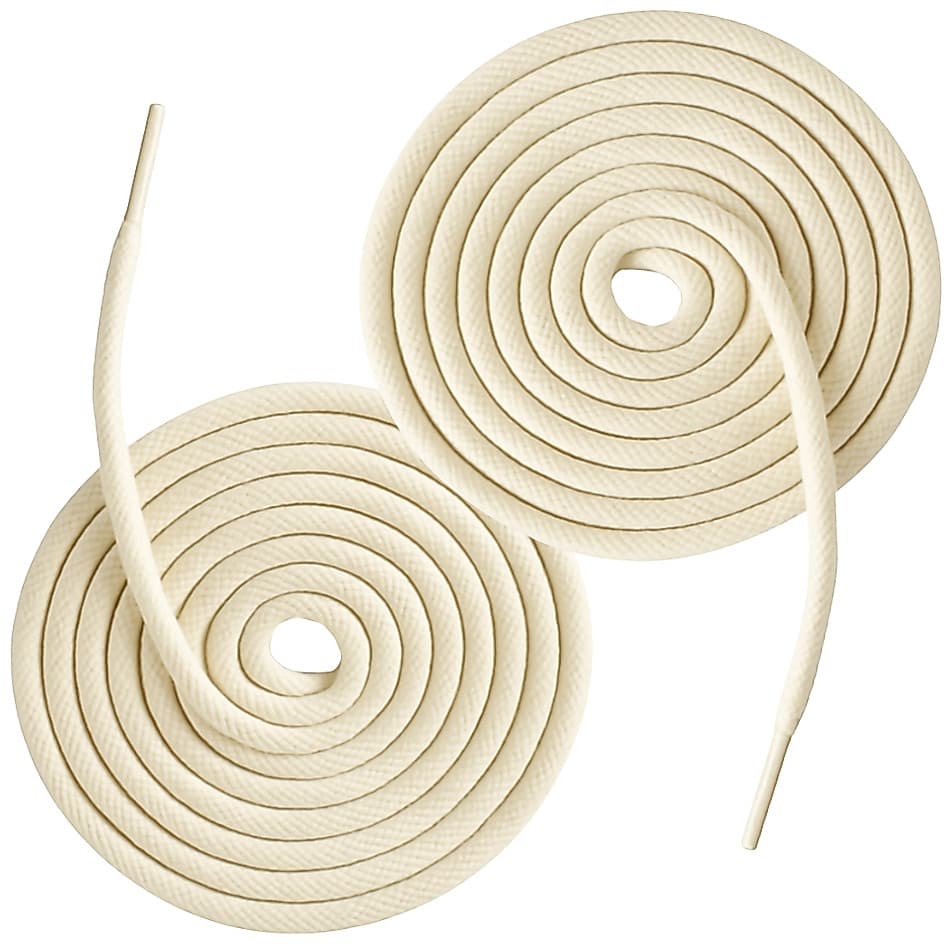 Cadarço Redondo Creme R5 Roliço com Enchimento Par 130cm para Calçados Roupas Renove Tênis Sapato