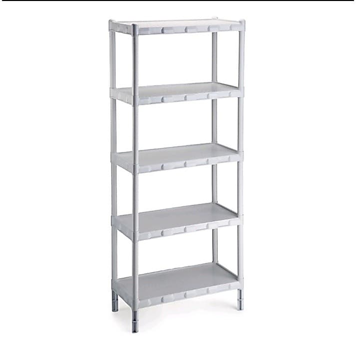 Estante Prateleira Modular Multiuso Organizadora Plástico GRANDE com 5 Prateleiras-COM PEZINHOS - Agraplast Milão Branca