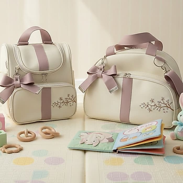 Bolsa Maternidade Kit 3 Peças Mochila 2 Em 1 Conjunto Mamãe Bebê.
