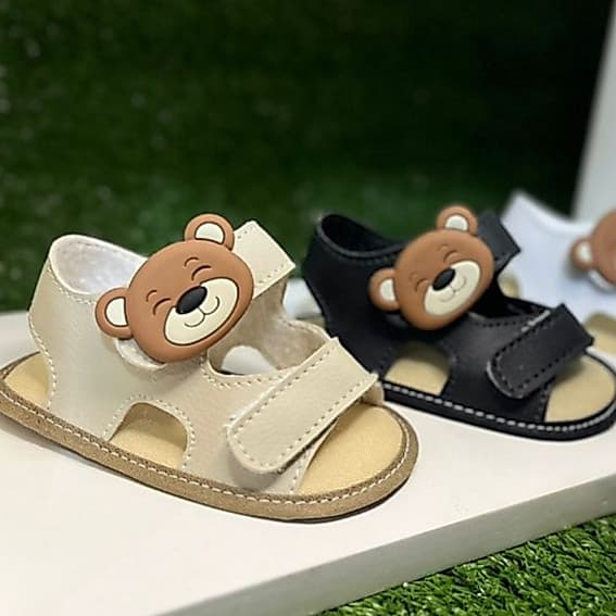 Sapato de bebe menino sandália infantil papete urso