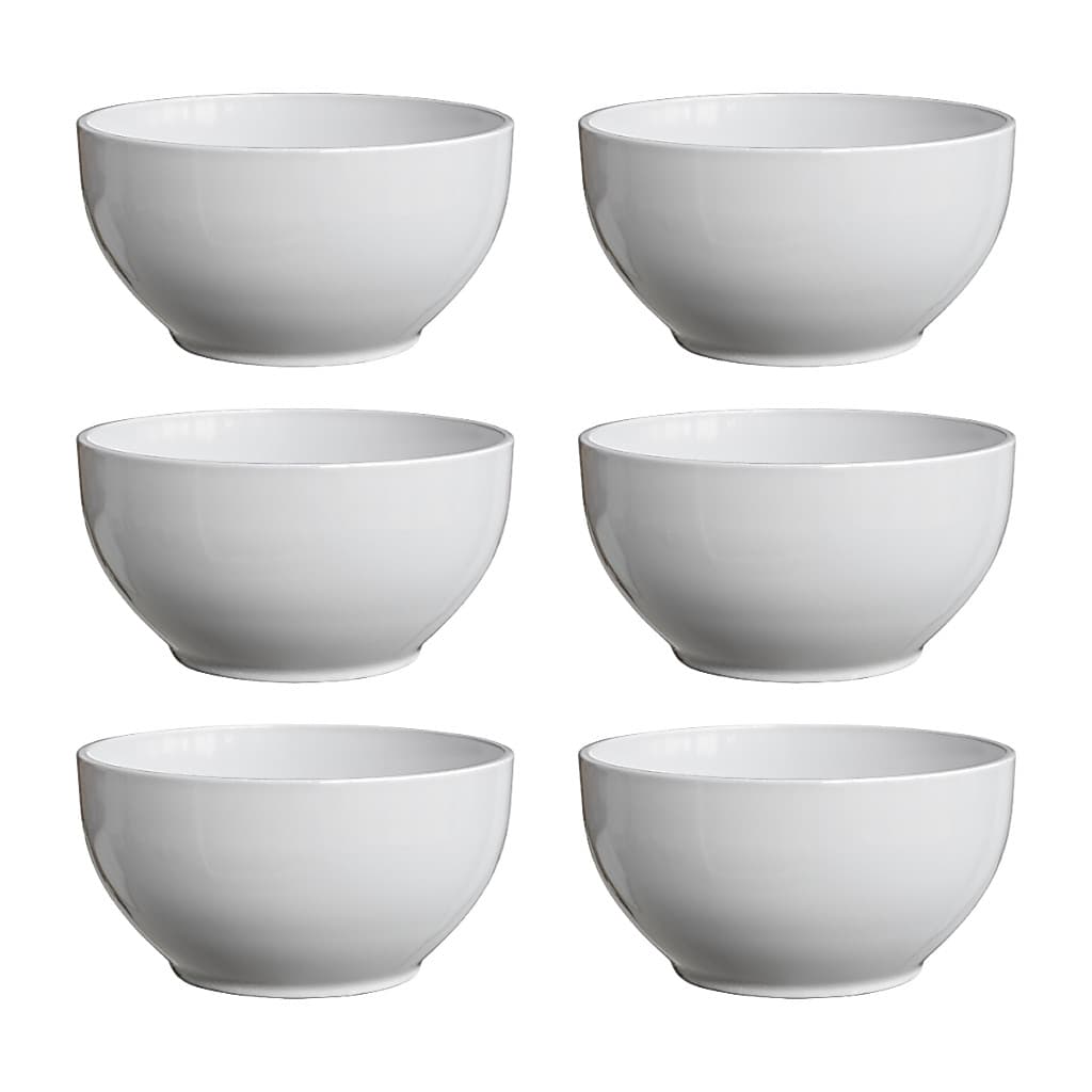 Jogo 6 Tigelas Brancas Cumbucas Para Servir Sopa Caldos Acai Feijoada Salada Restaurante Buffet
