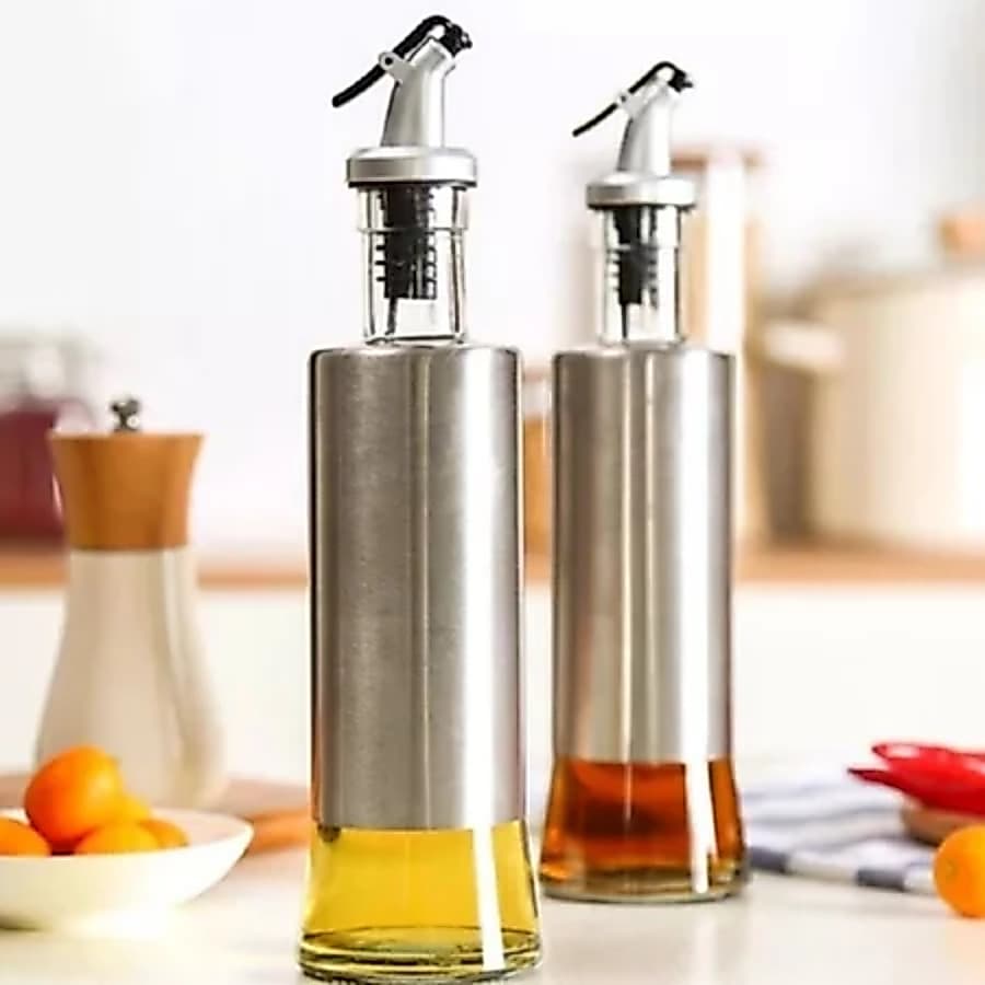 Galheteiros 300ML Porta Azeite, Vinagre e Óleo 500ml com Dosador – Frascos de Vidro p/ cozinha