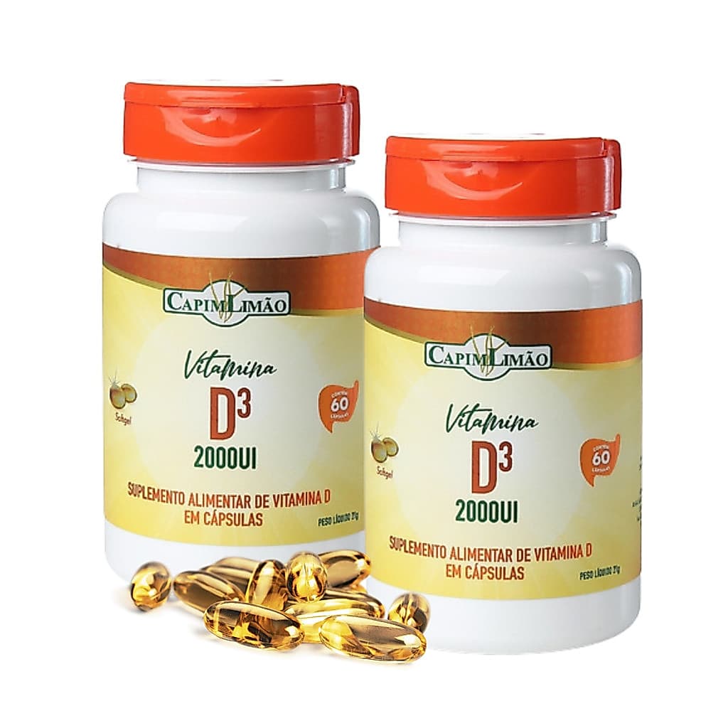 Vitamina D3 2000ui Capsulas Capim Limão 120 Capsulas