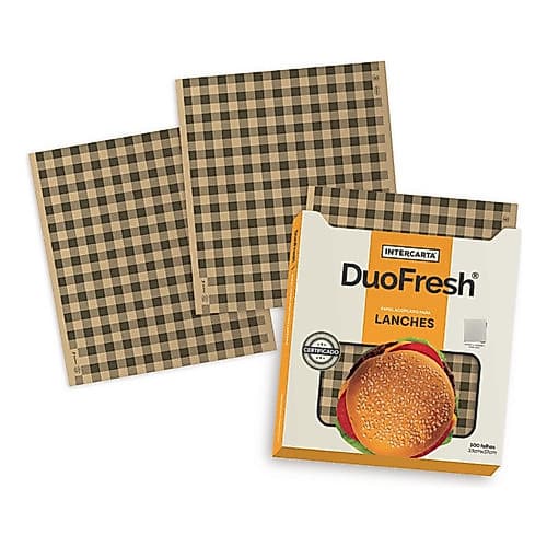 Papel Acoplado Duofresh Kraft 33x37cm 500un Para Delivery