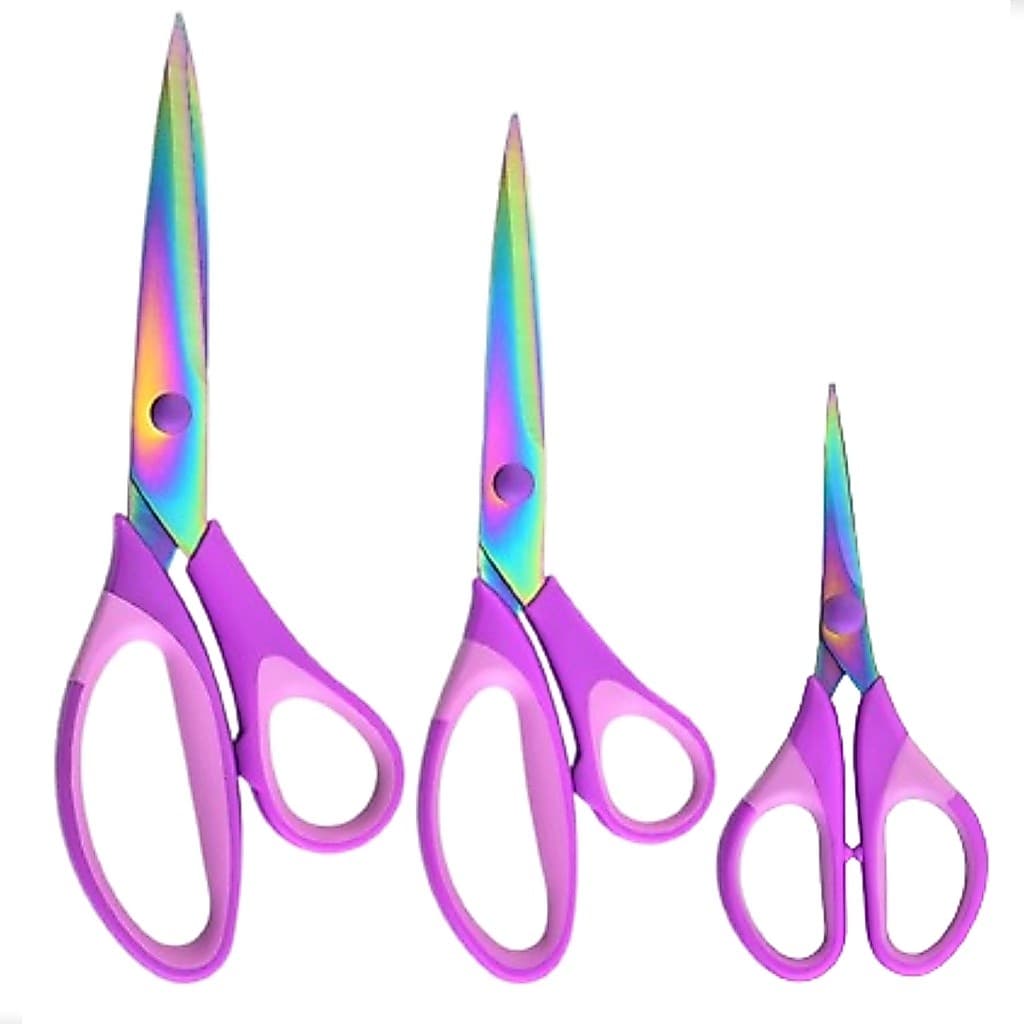 Kit 3 Tesouras Profissional Titânio P/ Corte E Costura Patchwork Titanium