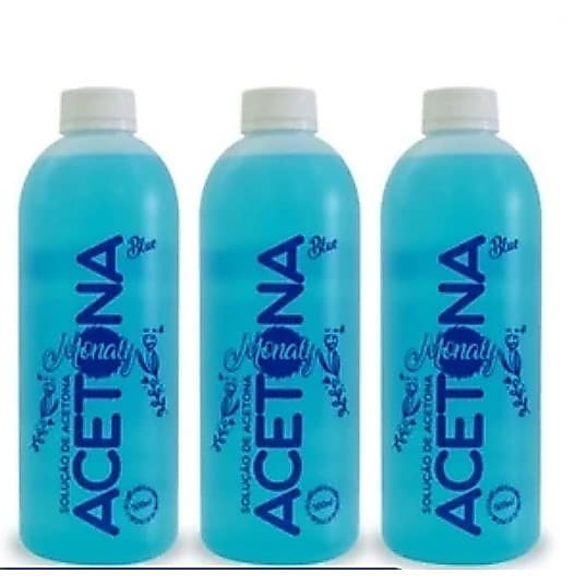 Kit 3 Removedores de Esmalte Acetona Monaly  500ml