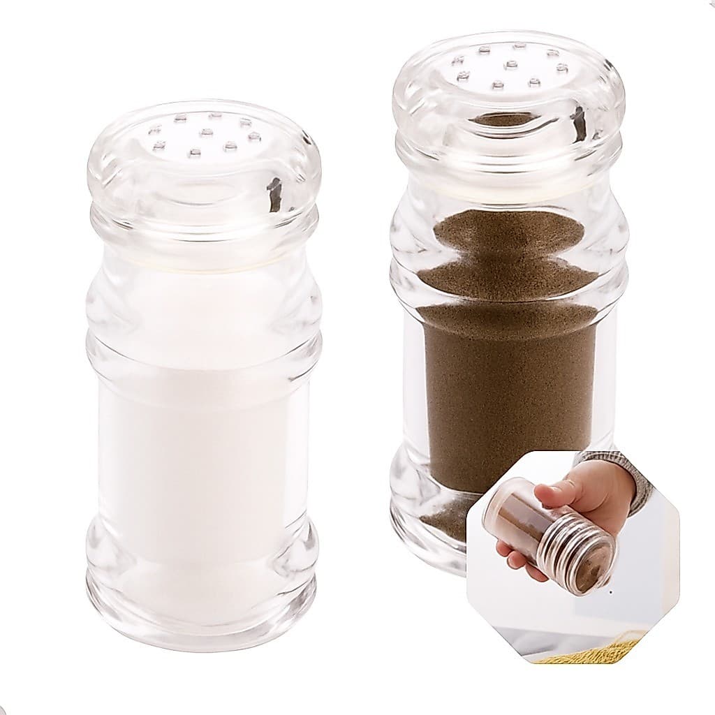 Kit Saleiro e Pimenteiro Em Acrílico Prático e Resistente 100g