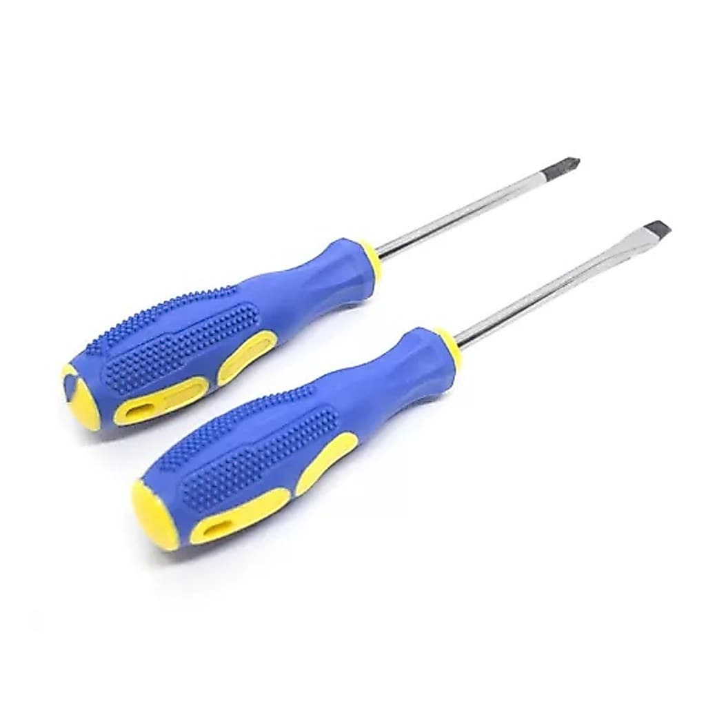 Chave Chaves De Fenda Ou Philips Pontas Magnética com Cabo Emborrachado Profissional 19x4cm