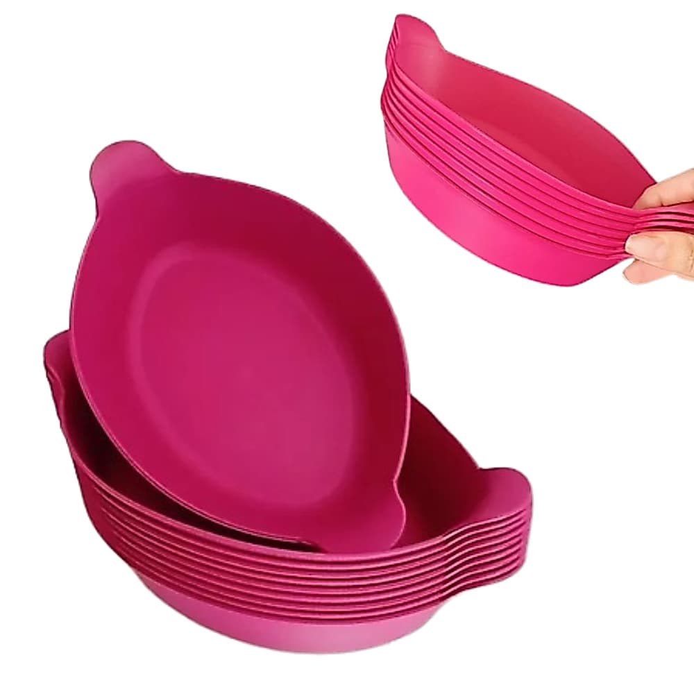 Petisqueira Canoa Rosa 600ml Plástica para Molhos Churrasco e Petiscos 1 Unidade