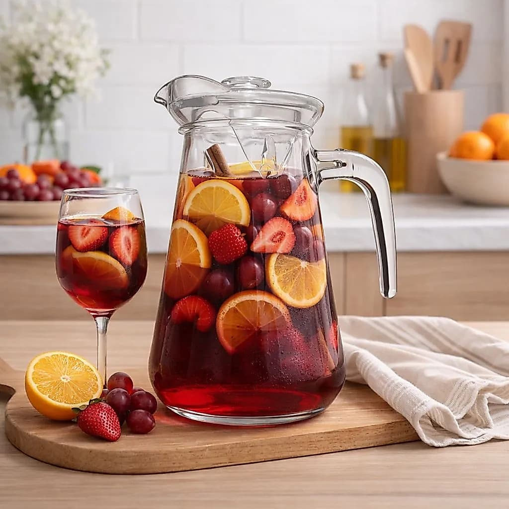Jarra De Vidro Liso Com Tampa 1,5 Litro para Suco Chá Refrigerante Agua Saborizada