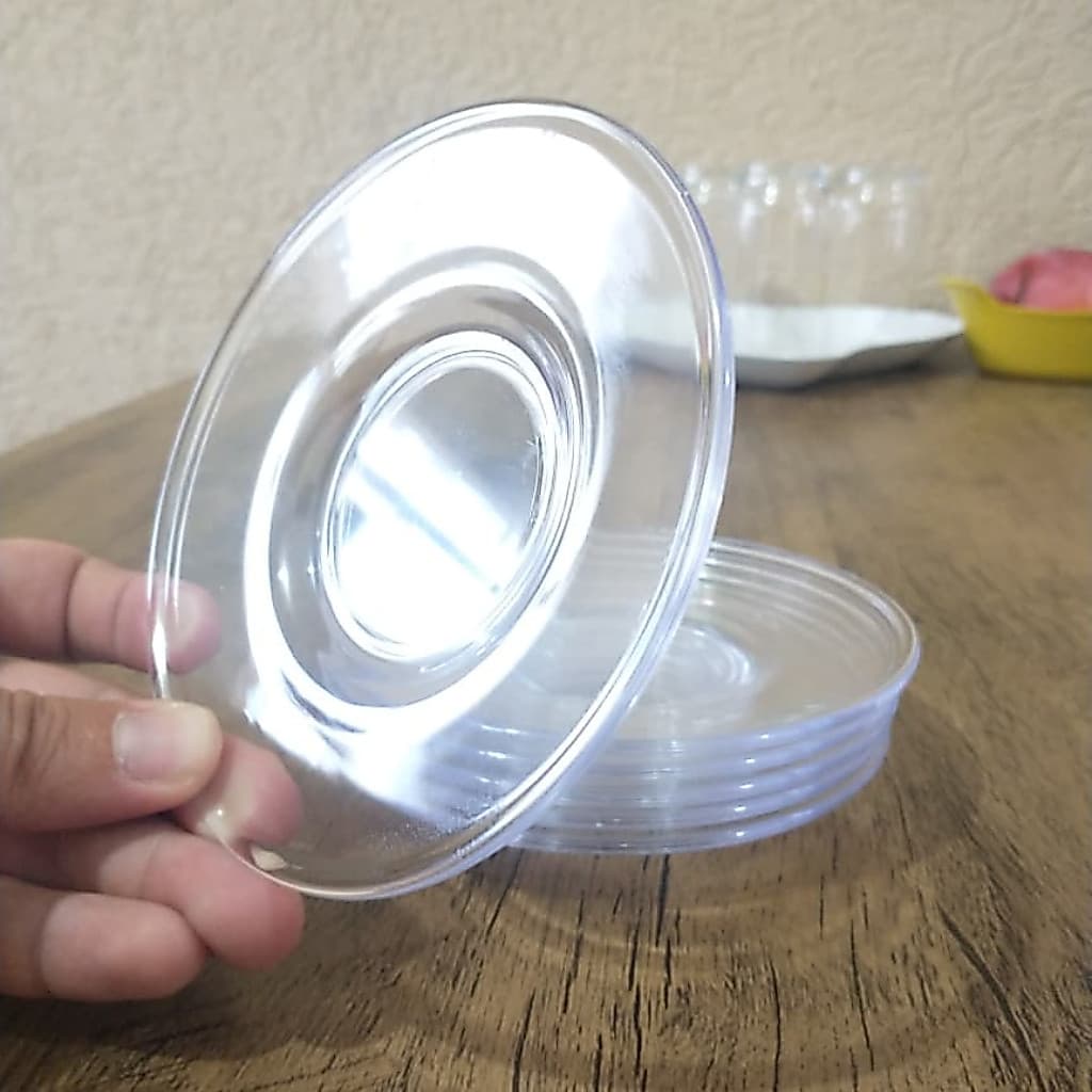 Kit 3 Pires Redondo Tradicional Acrílico Cristal Transparente Café Chá Decoração