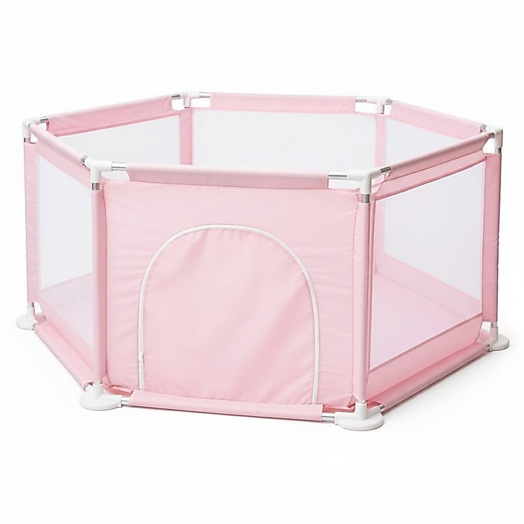 Cercadinho Bebê Infantil Chiqueirinho Baby Bear Rosa Pequeno Cercado Seguro Desmontável
