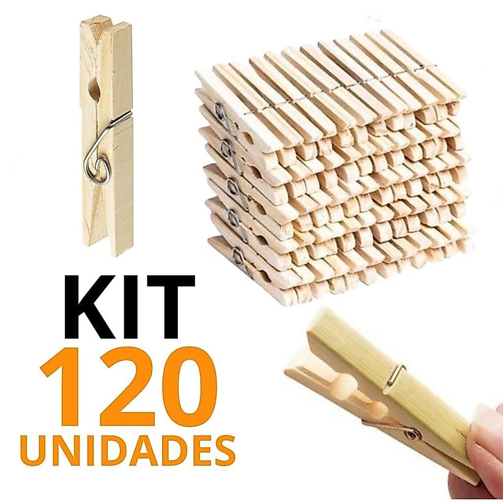 kit até 120 Prendedor de Roupas de Madeira ,Pregador de roupa Prendedores ESCOLHER A QUANTIDADE