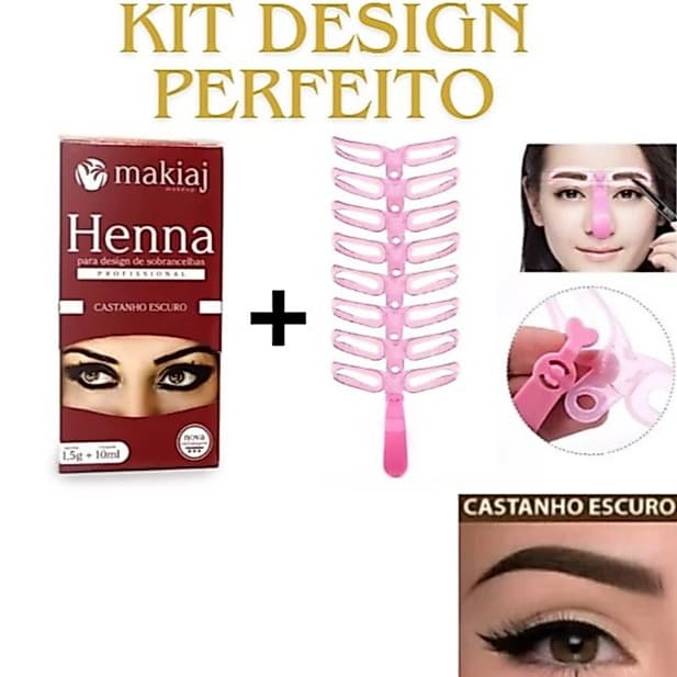 KIT Design Perfeito Para Sobrancelha Molde Para Sobrancelha+Henna
